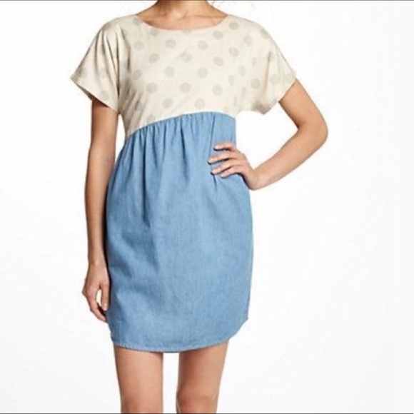 Anthropologie Dresses & Skirts - Lili’s Closet dress chambray polka dot dress